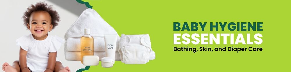 Mother caring for baby during bathing skincare and diaper hygiene routine
